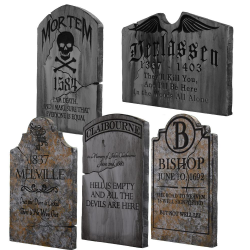 24 in. x 14 in. Halloween Yard Tombstones (5-Pack)