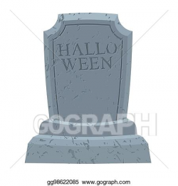 Vector Clipart - Halloween. gravestone in cemetery ...