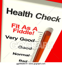 Drawing - Health check very fit on monitor showing healthy ...
