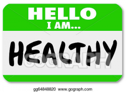Stock Illustration - Hello i am healthy words nametag ...