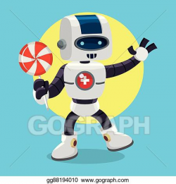 EPS Vector - Health robot holding lollipop. Stock Clipart ...