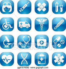 EPS Illustration - Healthcare blue icon set. Vector Clipart ...