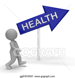 Stock Illustration - Health sign shows healthcare wellbeing ...