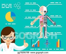 Vector Clipart - Medical concept. doctor woman showing ...