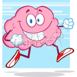 5828 Royalty Free Clip Art Healthy Brain Cartoon Character Jogging clipart.  Royalty-free clipart # 388964