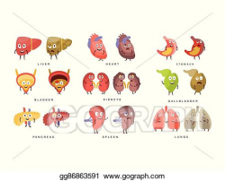 Clip Art Vector - Healthy vs sick human organs infographic ...