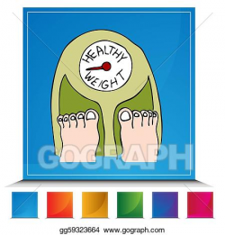 Vector Clipart - Healthy weight scale button. Vector ...