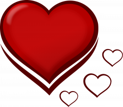 Clipart - Red Stylised Heart with Smaller Hearts