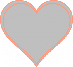 Double Outline Heart Peach With Grey Clip Art at Clker.com - vector ...