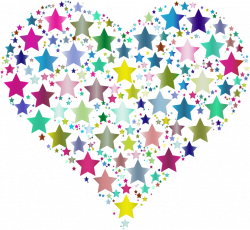 Clipart - Colorful Heart Stars 6