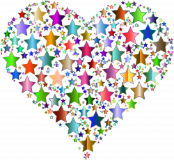 Clipart - Colorful Heart Stars 9 No Background