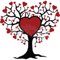tree of life and love red hearts clipart. Royalty-free clipart # 392567