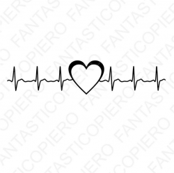 Cardio heart SVG files for Silhouette Cameo and Cricut. Cardio heart beat  cutting files heartbeat clipart PNG included.