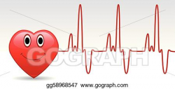 Vector Art - Heart and heartbeat . EPS clipart gg58968547 ...