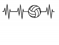Volleyball Heartbeat SVG or Silhouette Instant Download ...