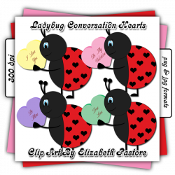 Ladybug Conversation Hearts Clip Art | Clip art | Pinterest | Clip art