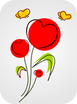 Public Domain Clip Art Image | Flowers with Hearts | ID ...