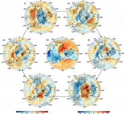 Composite surface air temperature anomalies (K) in various phases of ...