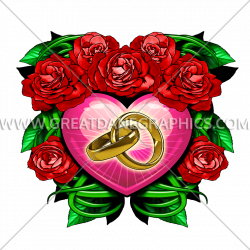 Anniversary Roses Heart | Production Ready Artwork for T-Shirt Printing