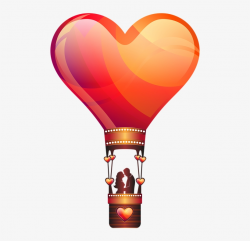 Heat Clipart Couple Heart - Air Balloon Love Png - Free ...