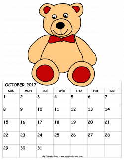 October 2017 Calendar - My Calendar Land