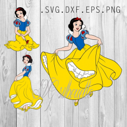 Snow White Disney Princess SVG Cutting file, heat transfer vinyl design,  Vector Clipart files for Silhouette, Cricut