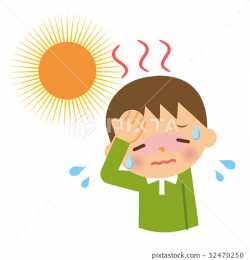 Heat stroke sunstroke child - Stock Illustration [32470250 ...