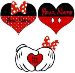 Details about MICKEY MINNIE MOUSE HEART MARRIAGE IRON ON HEAT TRANSFER  PERSONALISED LOT MH