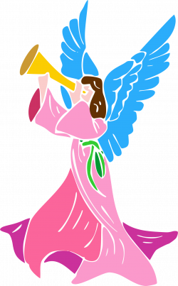 Clipart - Angel Blowing Horn
