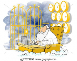 Stock Illustration - St. peter at the pearly gates. Clipart ...