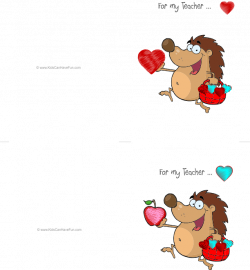 Hedgehog Teacher Valentine Cards | Valentines Day | Pinterest