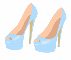 High-heeled Shoe Dress Blue - Blue High Heel Clipart ...