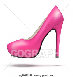 Vector Art - Purple bright modern high heels pump woman ...