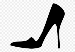Stiletto Pump Shoe Black Silhouette Female - Black Heel Clip ...