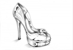 The original drawing of tattoo-inspired high heels that ...