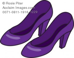 Royalty Free Clipart Illustration of Purple Pumps