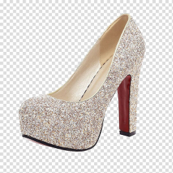 Unpaired gray stiletto, High-heeled footwear Court shoe ...