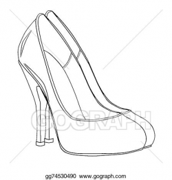 Vector Stock - Stiletto heel sketch. Clipart Illustration ...