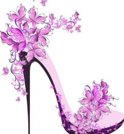 Free Creative Violet Floral High-Heeled Shoes Vector ...