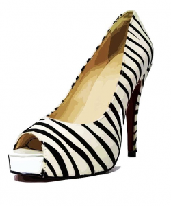womens fashion accessories zebra sripes high heel shoe clip ...