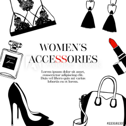 Fashion women's set. Illustration stylish and trendy ...