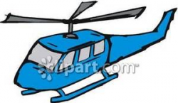 A Blue Helicopter - Royalty Free Clipart Picture
