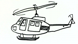 How to draw a Helicopter or Chopper- in easy steps for children. beginners