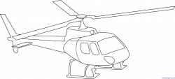 Helicopter Lineart 3 Clip Art - Sweet Clip Art