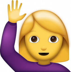 Download Woman Saying Hi Iphone Emoji Icon in JPG and AI | Emoji Island