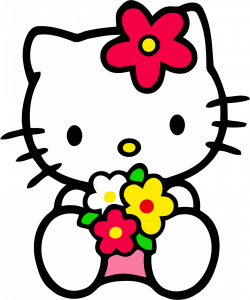 Hello Kitty Sitting With Flowers transparent PNG - StickPNG