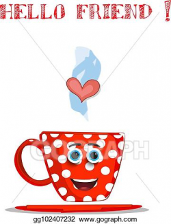 Vector Clipart - Hello friend cup isolated on white ...