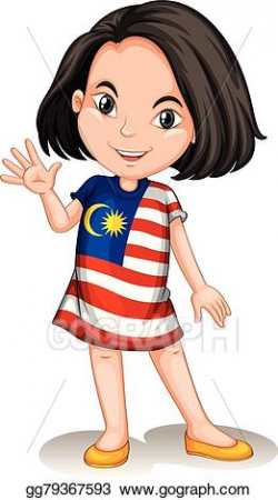 EPS Illustration - Malaysian girl waving hello. Vector ...