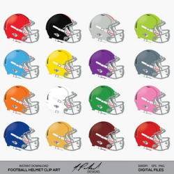 Football Helmet Digital Clip Art -Football Clipart