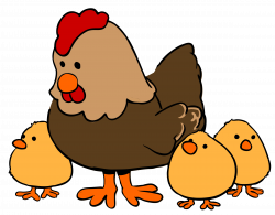 Clipart - Hen and Chicks cartoon style
